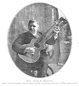 John Westin with his guitar